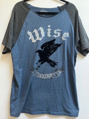 Harry Potter 'Wise' Ravenclaw Graphic Raglan Tee Sz XL